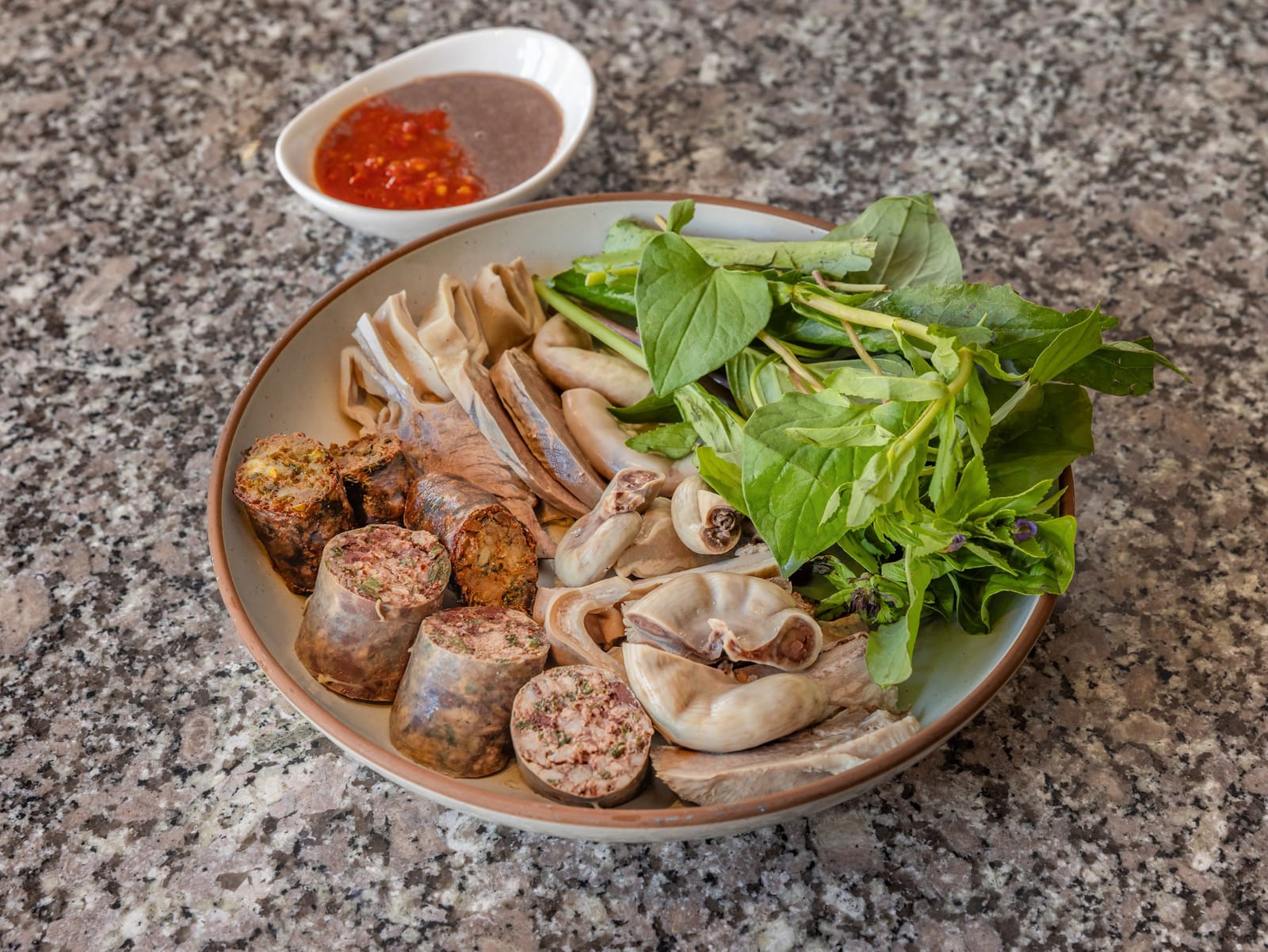 Pork intestine sampler platter